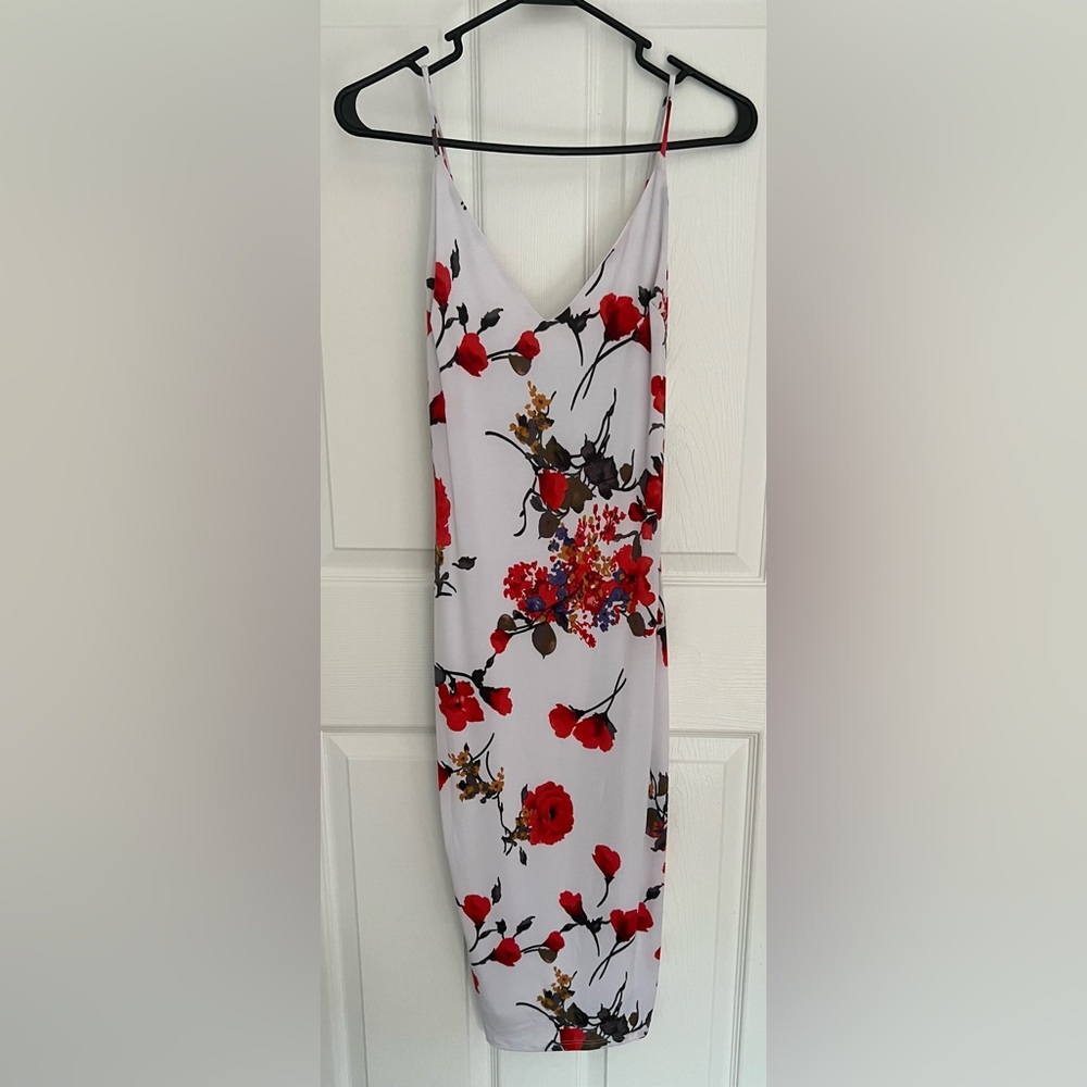 Flower dress white and red